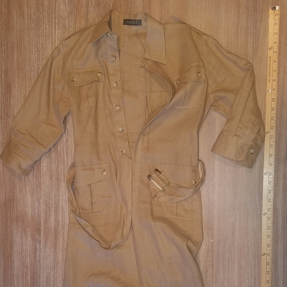 Lauren linen safari shirt dress